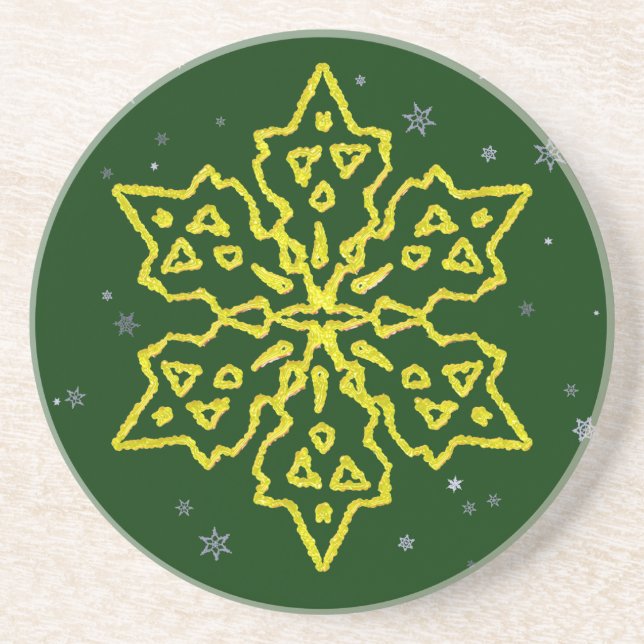 Porta-copos Floco de neve Dourado (Frente)