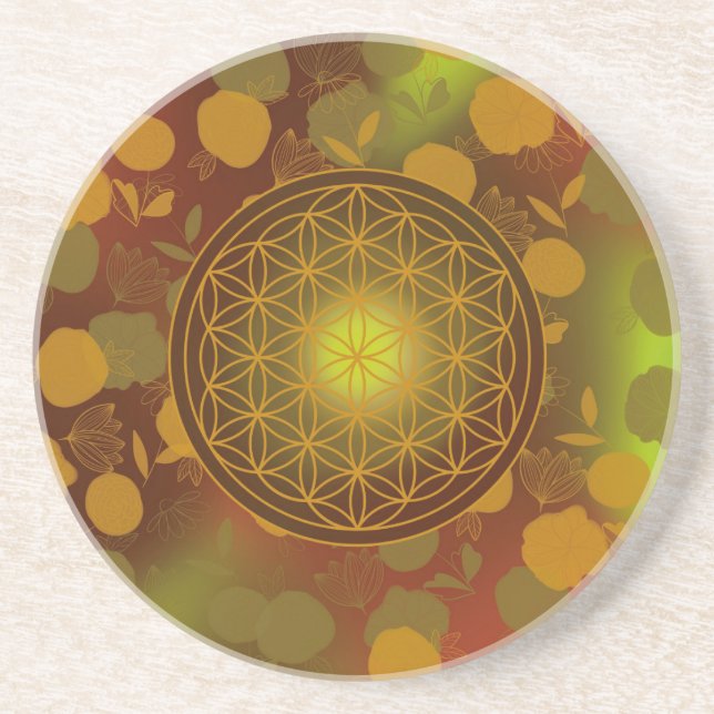 Porta-copos flor da vida, chakra,zen,geométrico sagrado, (Frente)