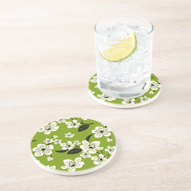 PORTA-COPOS FLOR DE CEREJEIRA - SAKURA (VERDE MATCHA) (Lateral)