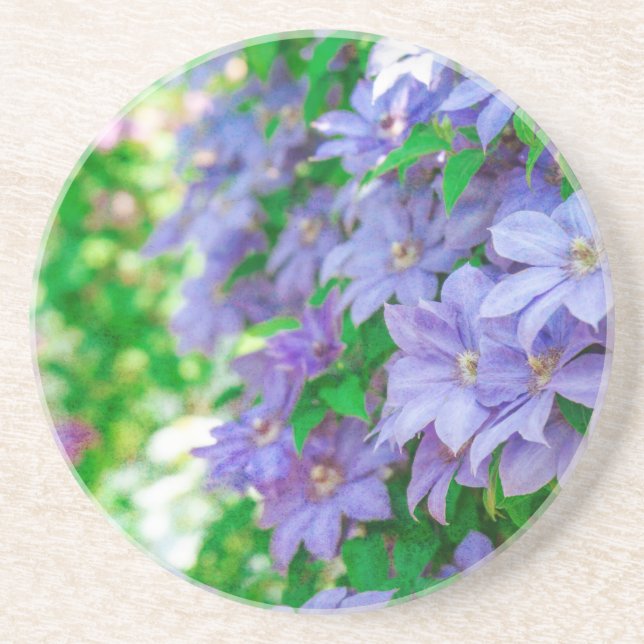 Porta-copos flor de Clematite Roxa (Frente)