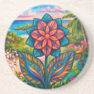 Porta-copos Flor de Fantasia Tropical Vibrante no Paraíso