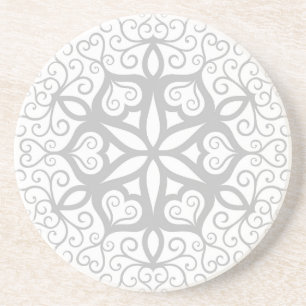 Porta-copos Flor de Fractal Preto e Branco Enfeite 4 Porta-cop