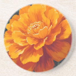 Porta-copos Flor de Marigold | Pintura Floral em Aquarela
