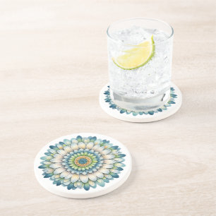 Porta-copos Flor de Mod - Azul, Sage e Amarelo