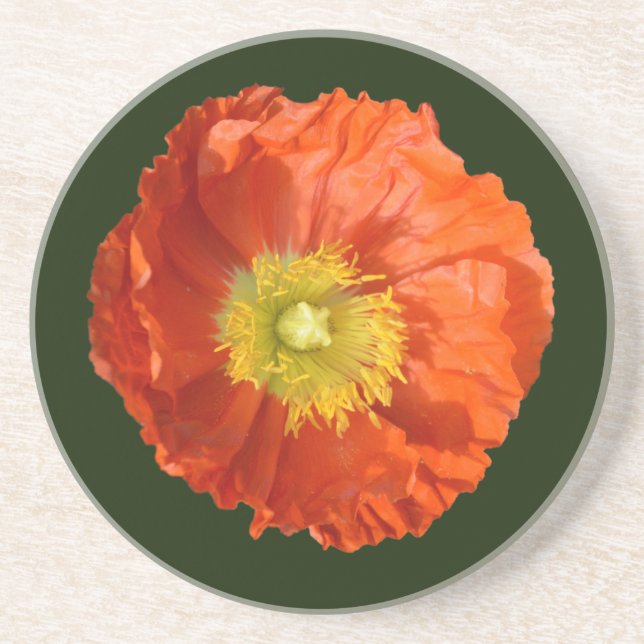 Porta-copos Flor Laranja Brilhante (Frente)