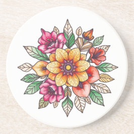 Porta-copos Flor Multicolorida