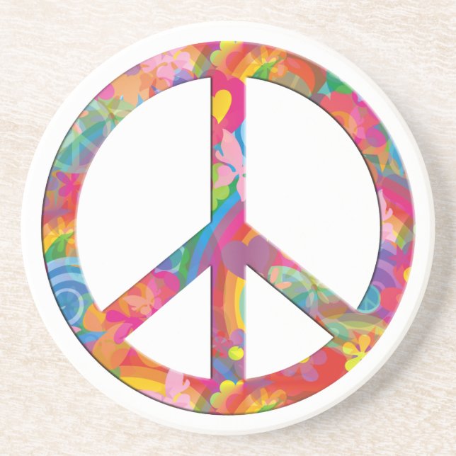Porta-copos Flor Power Peace (Frente)