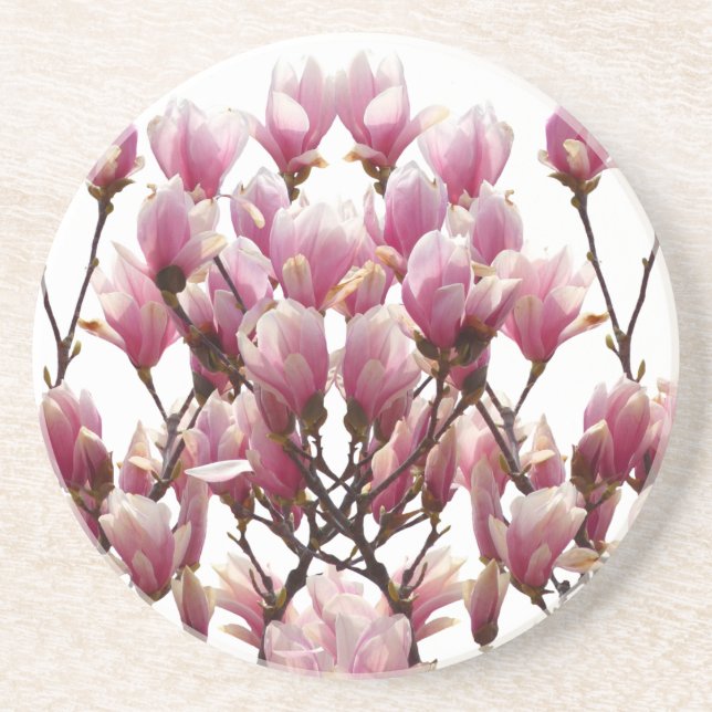 Porta-copos Flor-Primavera de-Magnolias Rosa (Frente)
