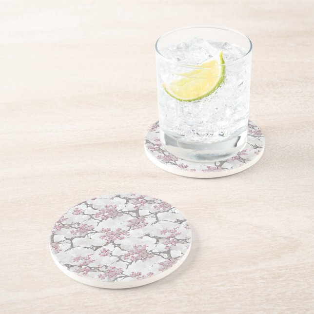 Porta-copos Florais refinados de cerejeira (Lateral)