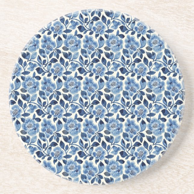 Porta-copos Floral Azul (Frente)