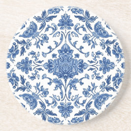 Porta-copos Floral Azul Chinoiserie Aquarela Branca