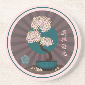 Porta-copos Floral bonsai "Escolha brilhar" arte asiática