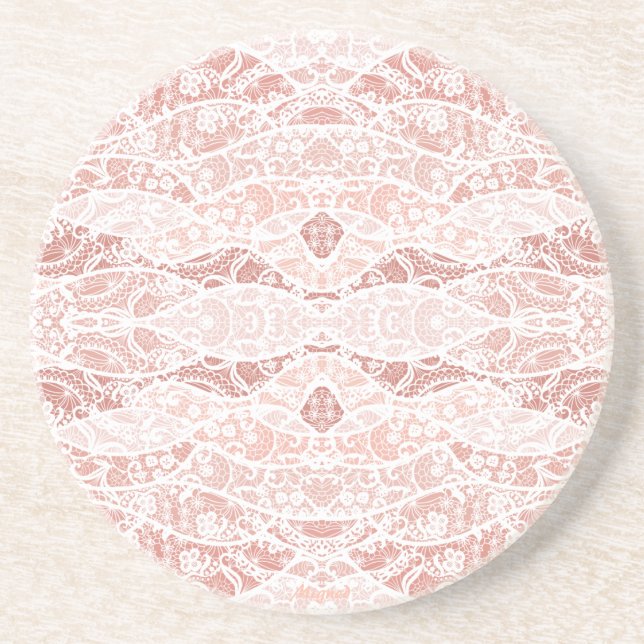 Porta copos Floral de Arrasto Branco Faux (Frente)