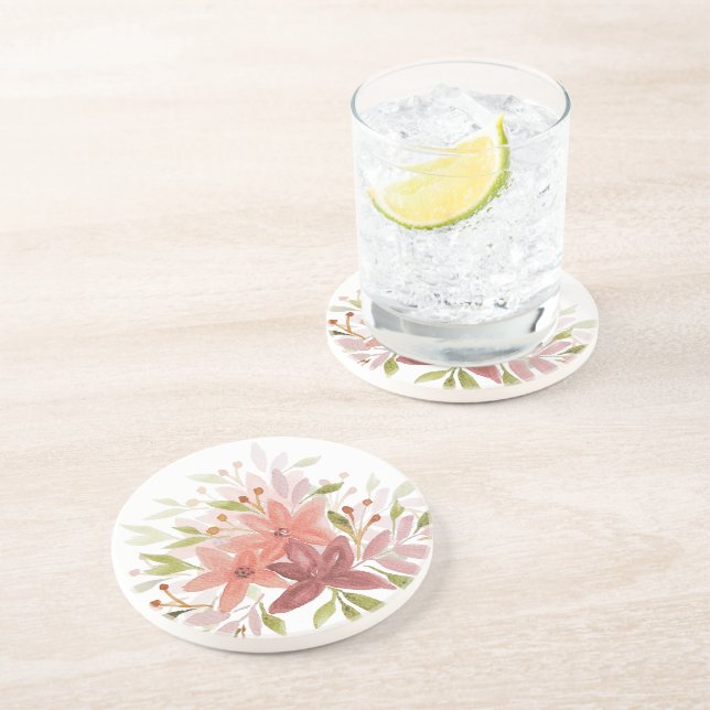 Porta-copos Floral de Cólvora Russo de Cana (Lateral)