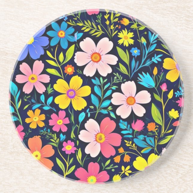 Porta-copos Floral Digital Painting Flowers Pattern-38875 (Frente)