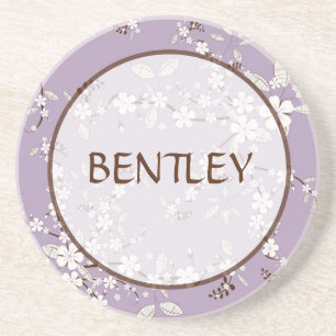 Porta copos Floral Personalizada de Bebida Roxa