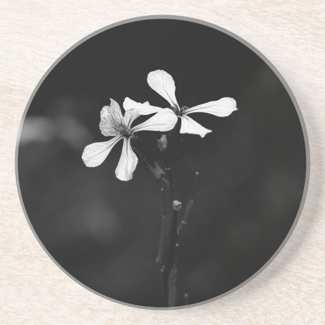 Porta-copos floral preto e branco mínimo (Frente)
