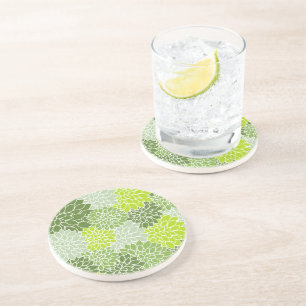 Porta-copos Flores Dahlia, Padrão De Flores, Dahlia Verde