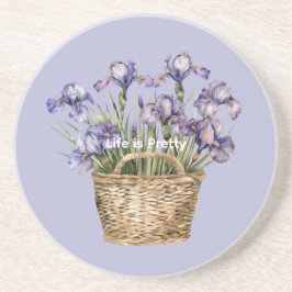 Porta-copos Flores de Íris Roxo