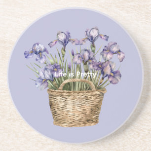 Porta-copos Flores de Íris Roxo