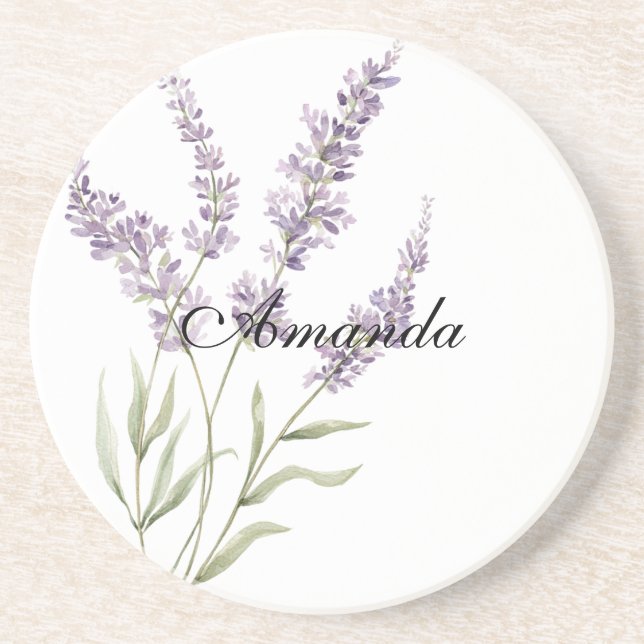 Porta-copos Flores de Lavanda Bonitas Aniversário (Frente)