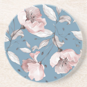 Porta-copos Flores de primavera, folhas, design sem costura