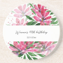 Porta-copos Flores Desabrocham Arte Original Aquarela Monogram