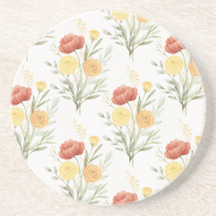 Porta-copos Flores Laranja Vermelho Amarelo