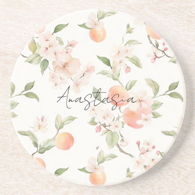 Porta-copos Flores Pretty Peaches (Frente)