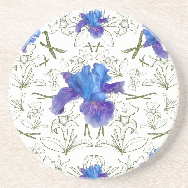 Porta-copos Flores românticas no jardim de cabanas inglês (Frente)