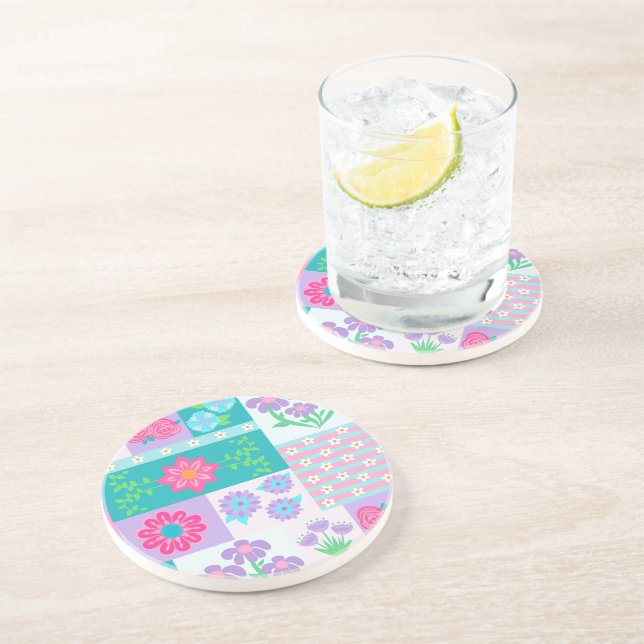 Porta-copos Flores Vibrantes em Flor Design (Lateral)