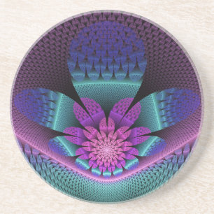 Porta-copos Flower Fractal - Incomum - Padrão Colorida Fantasi