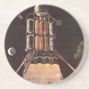 Porta-copos Foguete de Ficção Científica Antiga Descolando do 