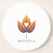 Folha de Coração Minimalista Laranja Personalizado