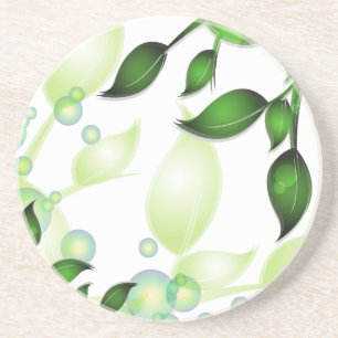 Porta-copos Folhas de jardim frescas em branco