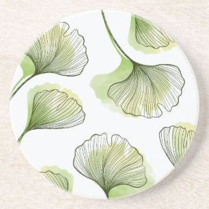 Porta-copos Folhas de plantas desenhadas à mão