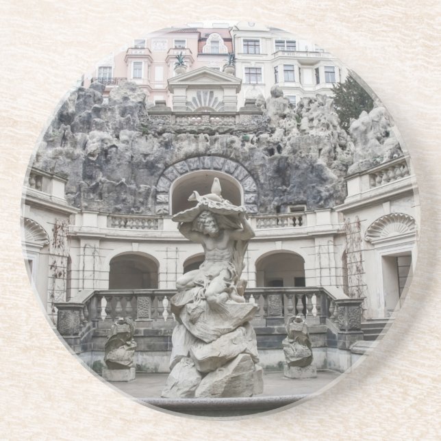 Porta-copos Fonte com estátua de Netuno em Praga (Frente)