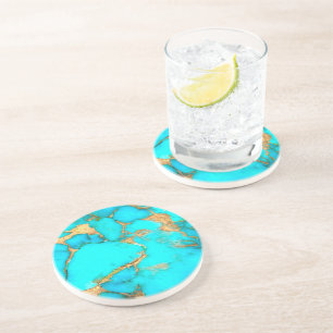 Porta-copos foto de pedra turquesa