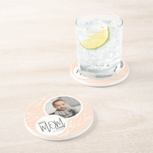 Porta-copos Foto Mínima Chic Melhor Mãe Sempre Rosa