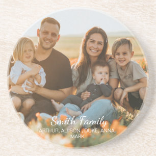Porta-copos Foto personalizada da família com nomes personaliz