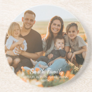 Porta-copos Foto personalizada da família com nomes personaliz