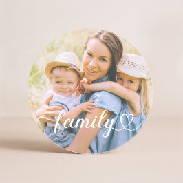 Porta-copos Foto Personalizada do Script Branco do Amor Famili