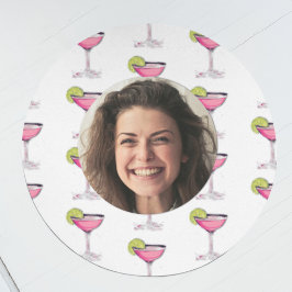 Porta-copos Foto Personalizada Rosto & Coquetel | Rosa Persona