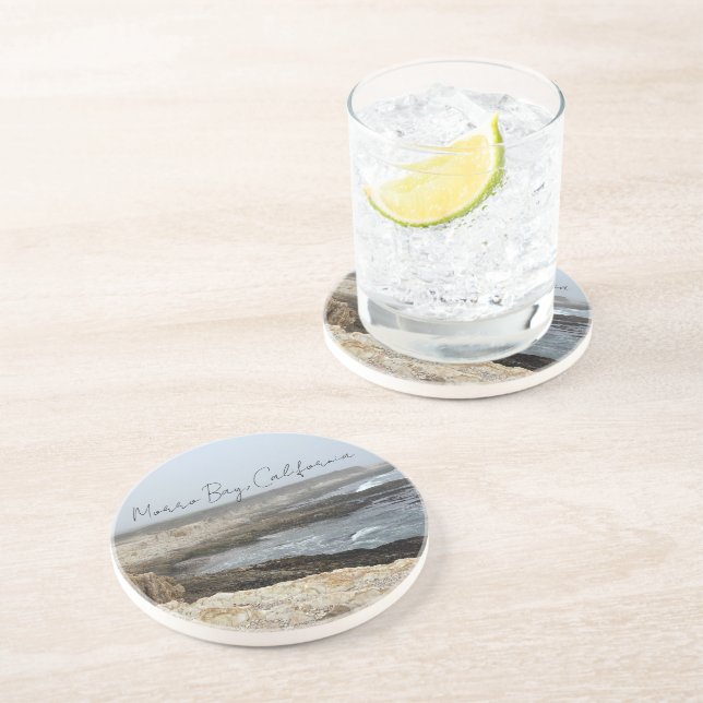 Porta-copos Fotografia do Oceano Morro Bay Califórnia (Lateral)