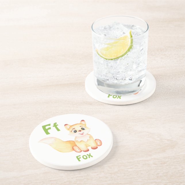 Porta-copos Fox personalize ABC: Carta F - Adicione seu nome (Lateral)