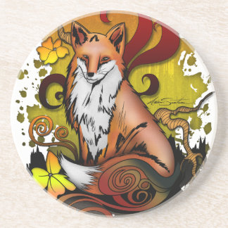 Porta-copos Fox Woodland Sandstone Coaster in Autumn Home
