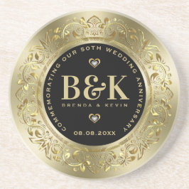 Porta-copos Frame Dourado 50º Aniversário de Casamento