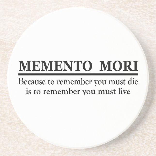 Porta-copos Frase em Latim - Memento Mori (Frente)