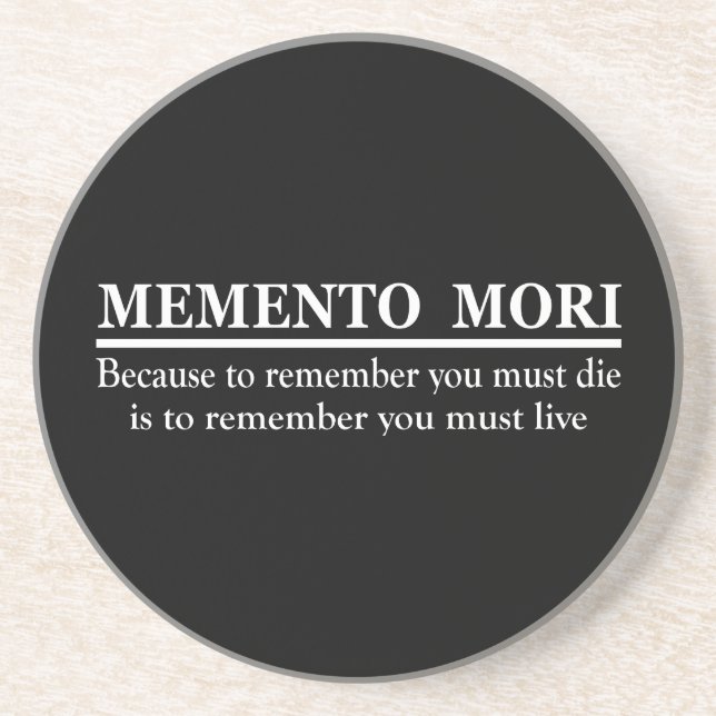Porta-copos Frase em Latim - Memento Mori (Frente)