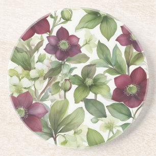 Porta-copos Freesia Floral Purple Watercolor